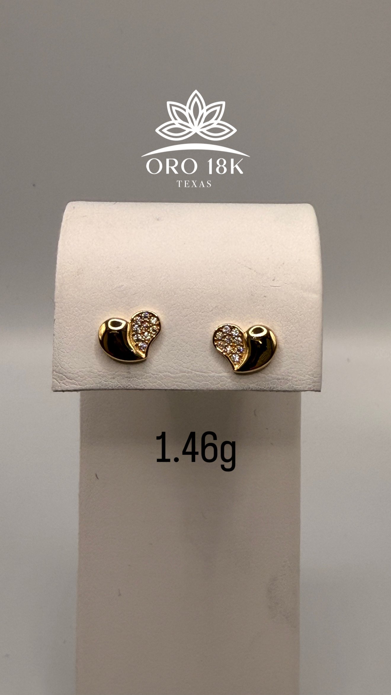Zarcillos corazon con zircone 